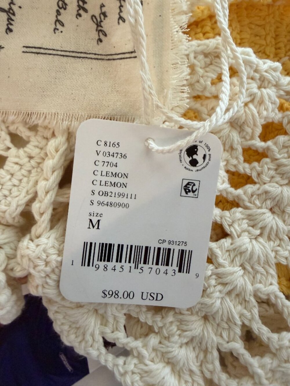 Free People Sweet On You Crochet Bra in Lemon L NWT - Picture 11 of 11